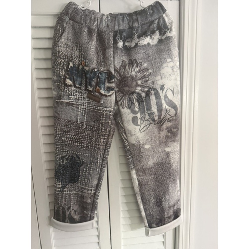 LL532 Loowie NYC 90's Babe Blue Jogger Sweatpants One Size